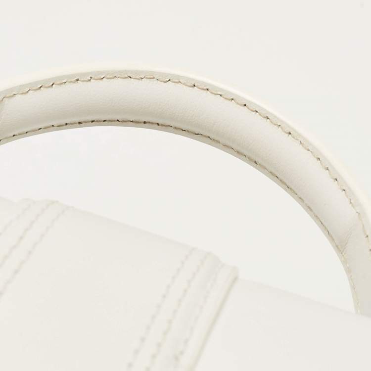 Pre Owned Jacquemus White Leather Mini Le Bambino Top Handle Bag