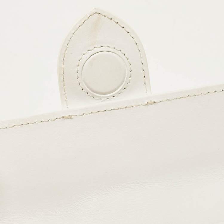 Pre Owned Jacquemus White Leather Mini Le Bambino Top Handle Bag
