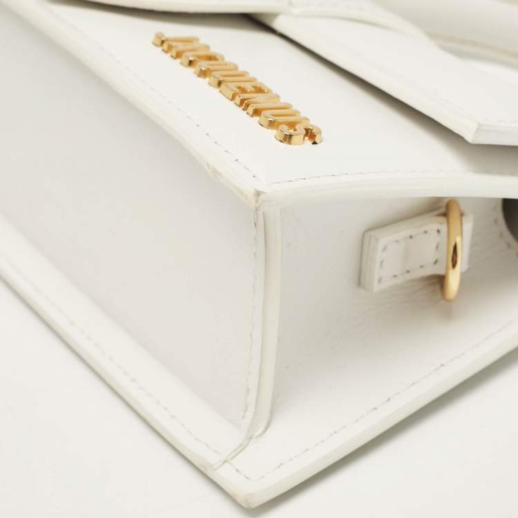 Pre Owned Jacquemus White Leather Mini Le Bambino Top Handle Bag
