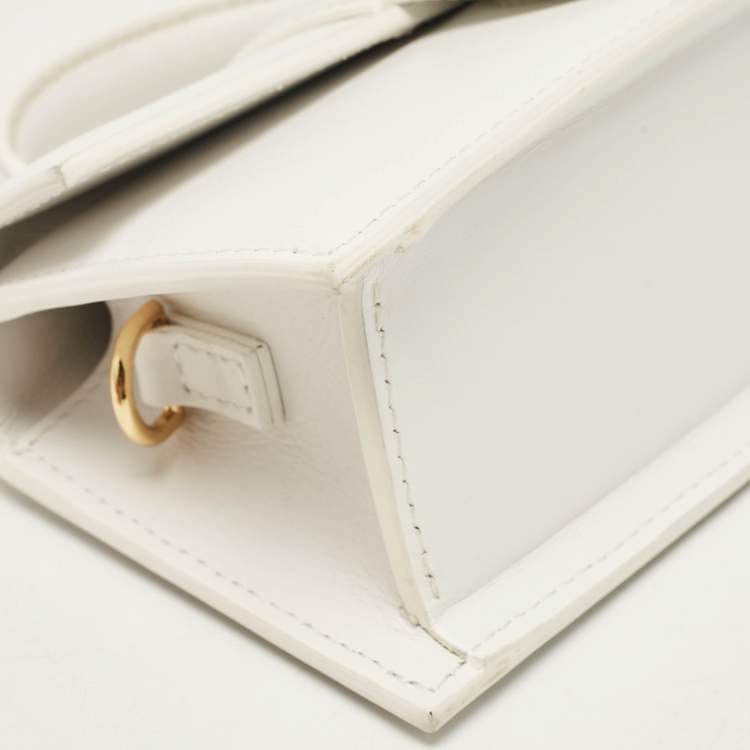 Pre Owned Jacquemus White Leather Mini Le Bambino Top Handle Bag