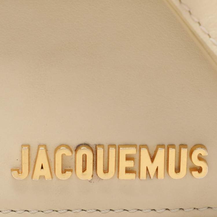 Pre Owned Jacquemus Cream Leather Le Chiquito Moyen Top Handle Bag