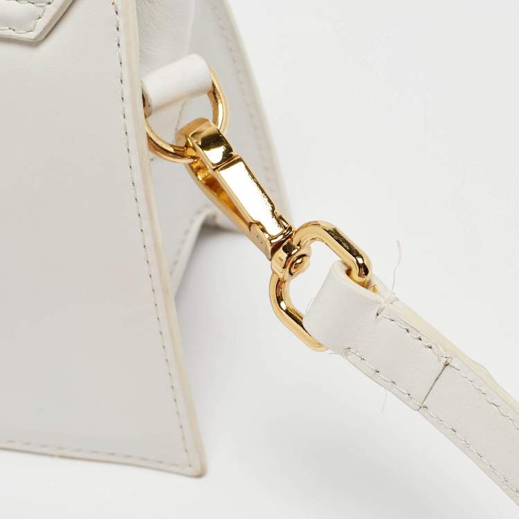 Pre Owned Jacquemus White Leather Le Chiquito Moyen Top Handle Bag