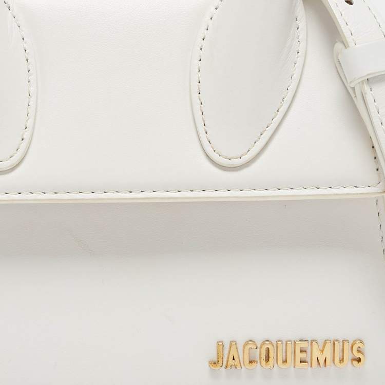 Pre Owned Jacquemus White Leather Le Chiquito Moyen Top Handle Bag