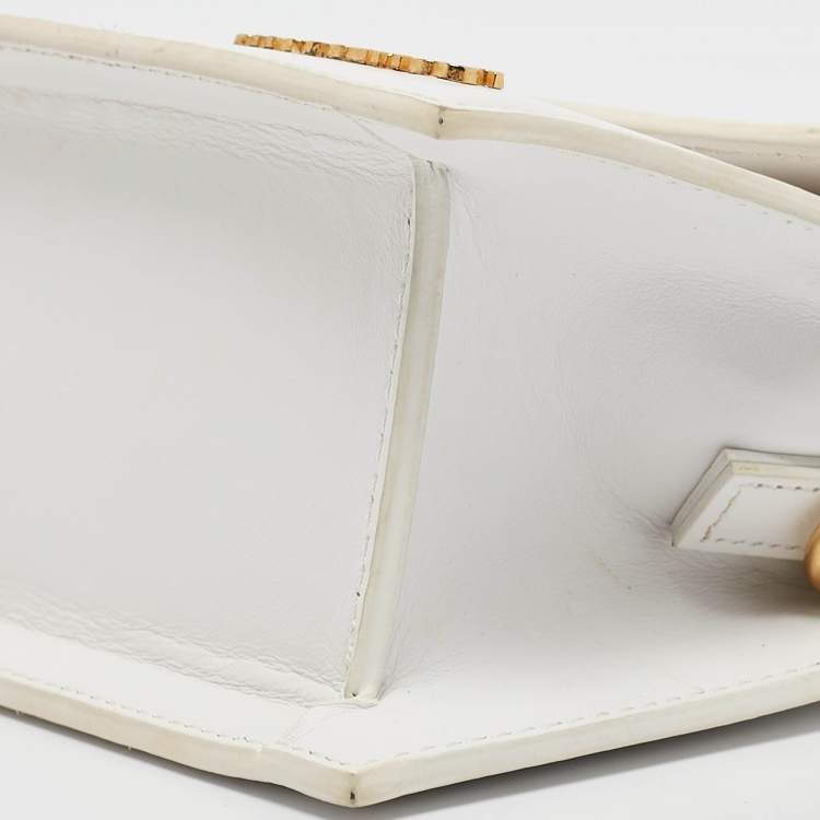 Pre Owned Jacquemus White Leather Le Chiquito Moyen Top Handle Bag