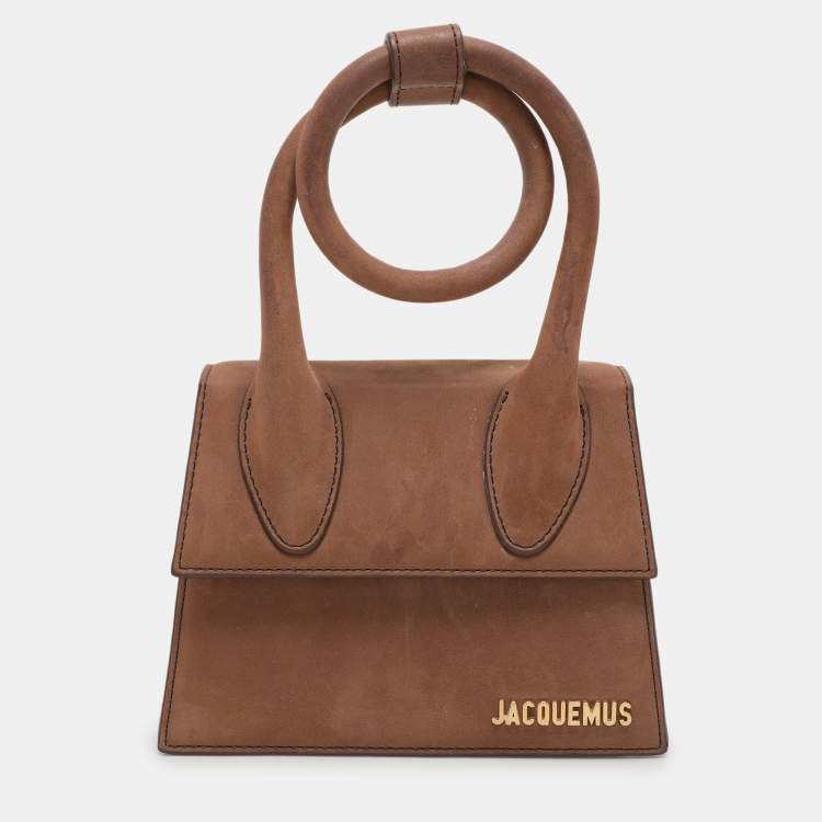Pre Owned Jacquemus Brown Leather Le Chiquito Noeud Top Handle Bag