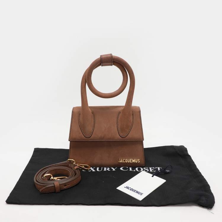 Pre Owned Jacquemus Brown Leather Le Chiquito Noeud Top Handle Bag