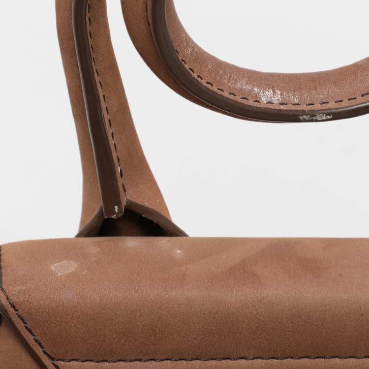 Pre Owned Jacquemus Brown Leather Le Chiquito Noeud Top Handle Bag