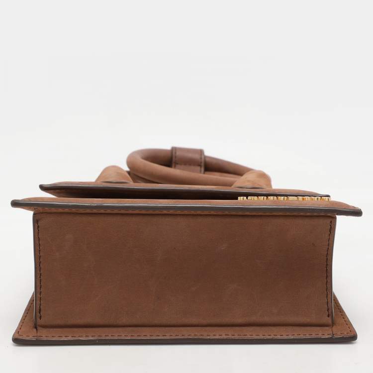 Pre Owned Jacquemus Brown Leather Le Chiquito Noeud Top Handle Bag