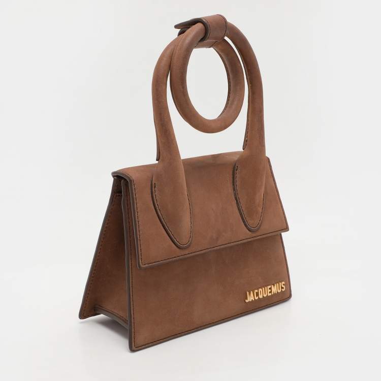Pre Owned Jacquemus Brown Leather Le Chiquito Noeud Top Handle Bag