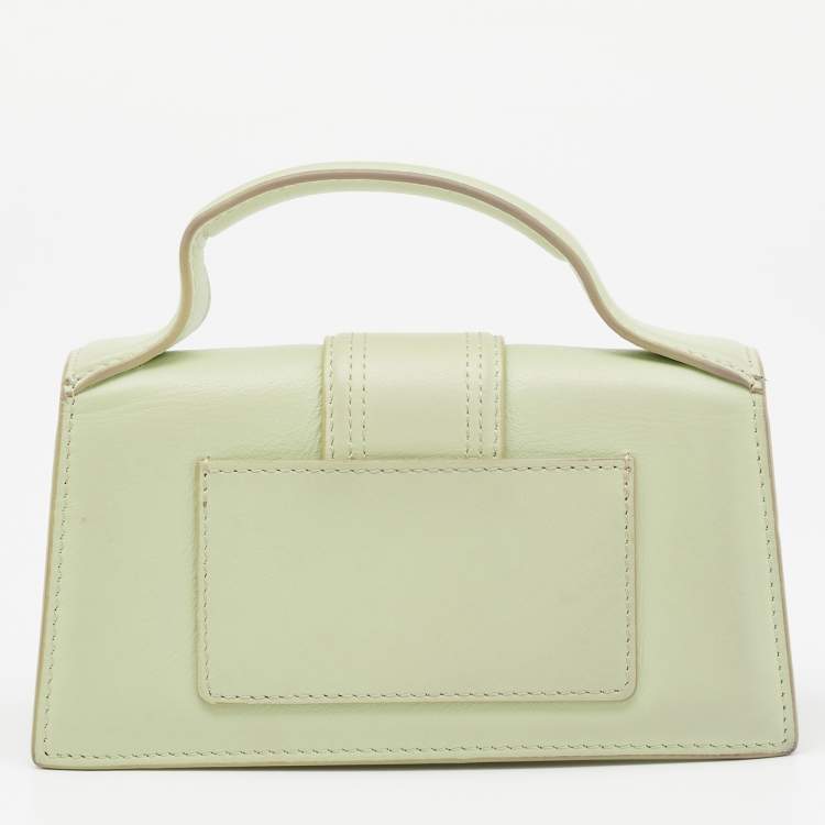Pre Owned Jacquemus Light Green Leather Le Bambino Mini Top Handle Bag.