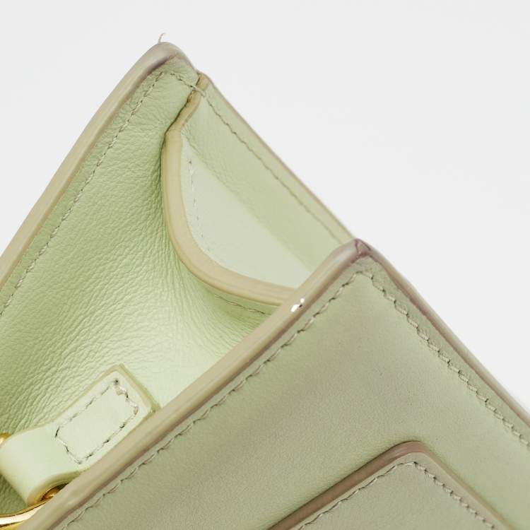 Pre Owned Jacquemus Light Green Leather Le Bambino Mini Top Handle Bag.