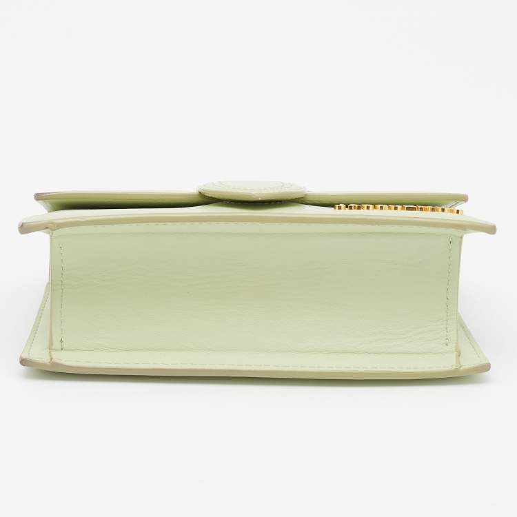 Pre Owned Jacquemus Light Green Leather Le Bambino Mini Top Handle Bag.