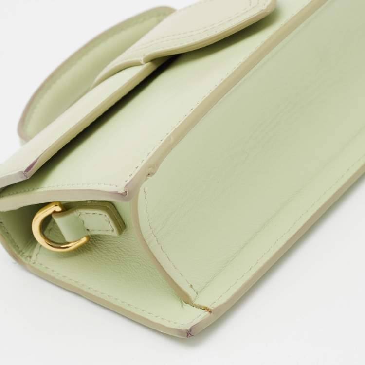 Pre Owned Jacquemus Light Green Leather Le Bambino Mini Top Handle Bag.