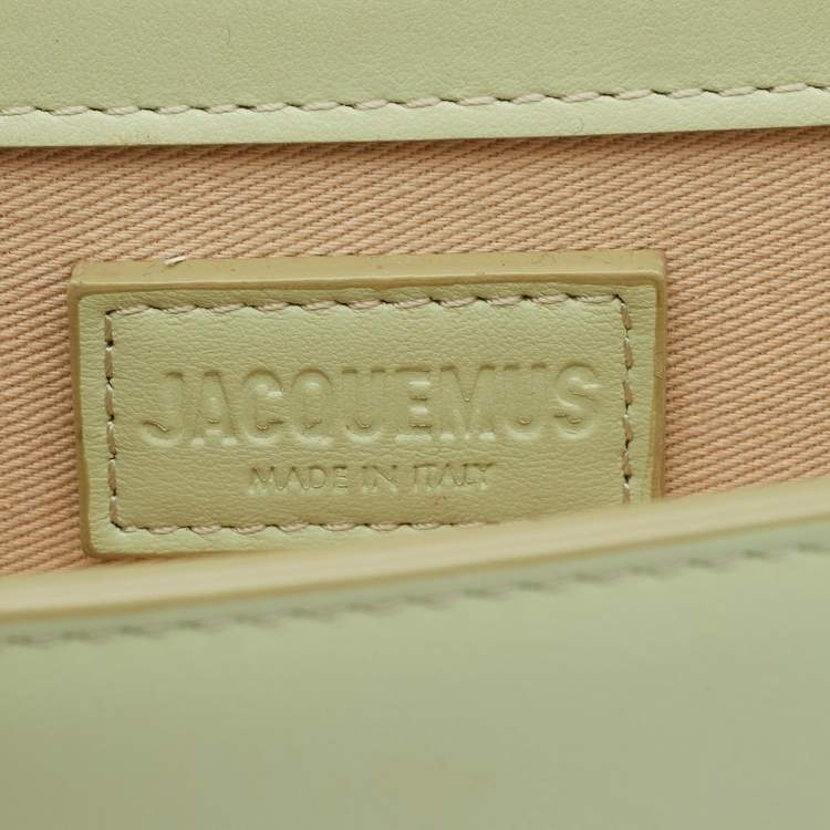 Pre Owned Jacquemus Light Green Leather Le Bambino Mini Top Handle Bag.