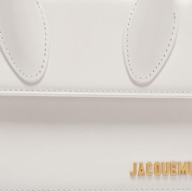 Pre Owned Jacquemus White Leather Le Chiquito Moyen Top Handle Bag