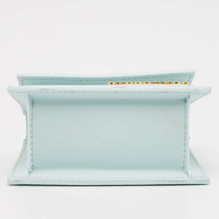 Pre Owned Jacquemus Light Blue Leather Mini Le Chiquito Top Handle Bag