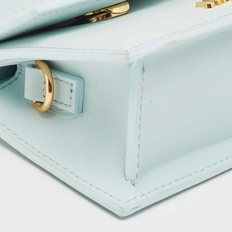 Pre Owned Jacquemus Light Blue Leather Mini Le Chiquito Top Handle Bag