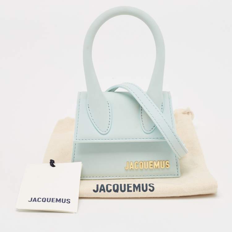 Pre Owned Jacquemus Light Blue Leather Mini Le Chiquito Top Handle Bag