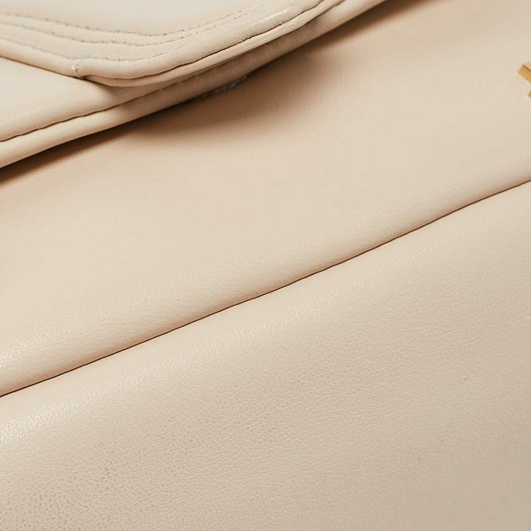 Pre Owned Jacquemus Beige Padded Leather Le Petit Bambimou Shoulder Bag