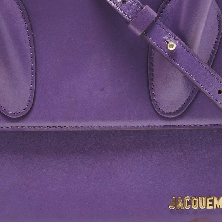 مملوكة مسبقًا Jacquemus Purple Leather Grand Le Chiquito Top Handle Bag