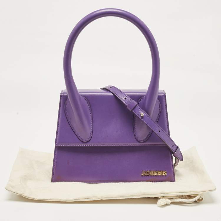 مملوكة مسبقًا Jacquemus Purple Leather Grand Le Chiquito Top Handle Bag