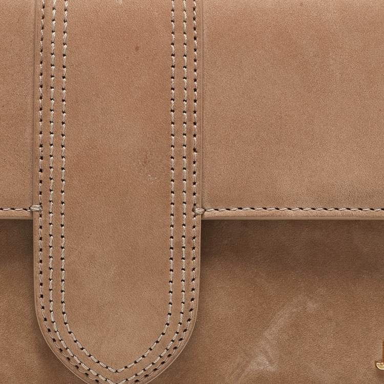 Pre Owned Jacquemus Brown Suede Le Bambino Long Shoulder Bag