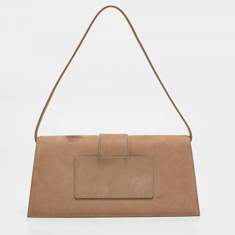 Pre Owned Jacquemus Brown Suede Le Bambino Long Shoulder Bag