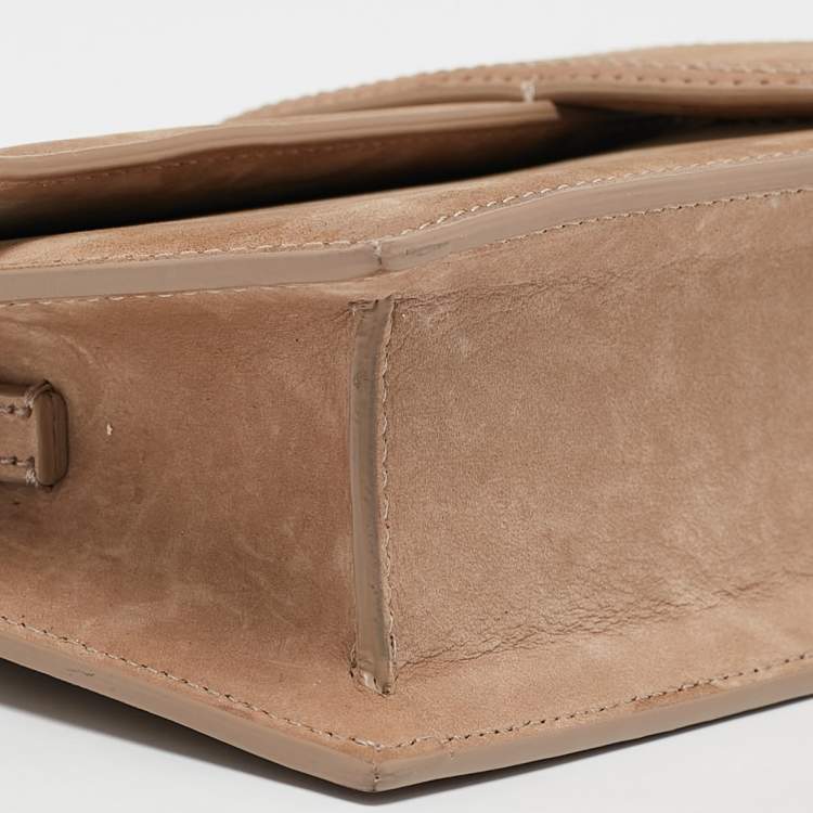 Pre Owned Jacquemus Brown Suede Le Bambino Long Shoulder Bag