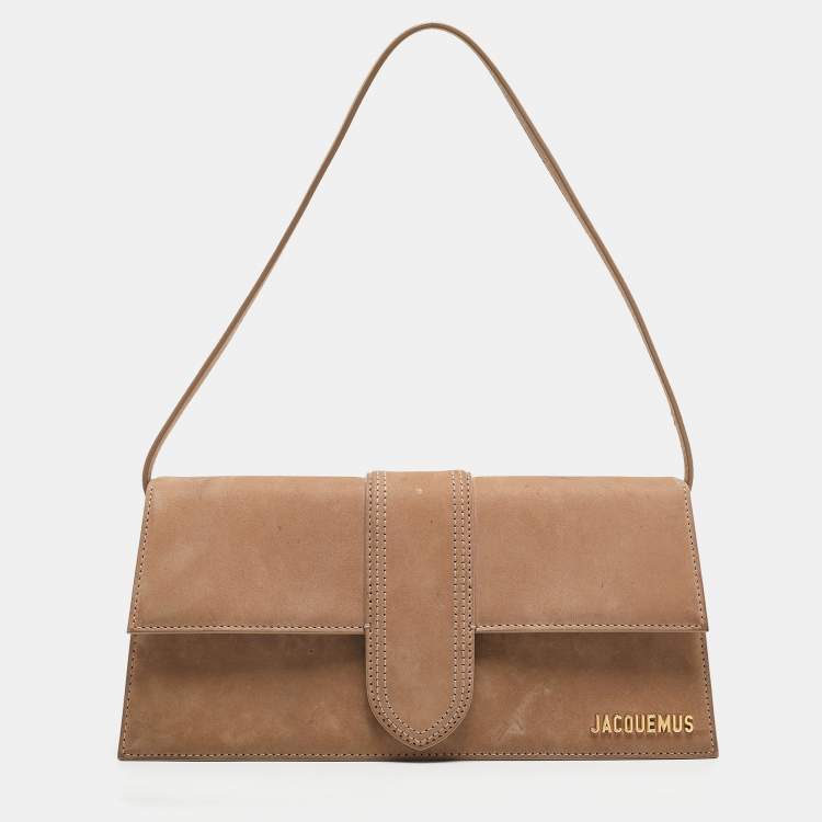 Pre Owned Jacquemus Brown Suede Le Bambino Long Shoulder Bag