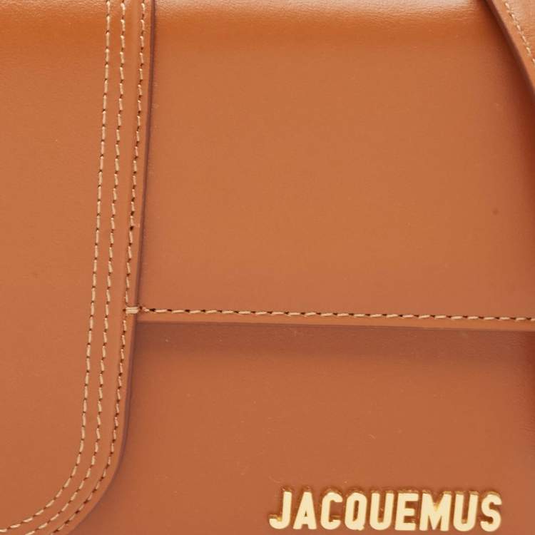 Pre Owned Jacquemus Brown Leather Le Grand Bambino Top Handle Bag