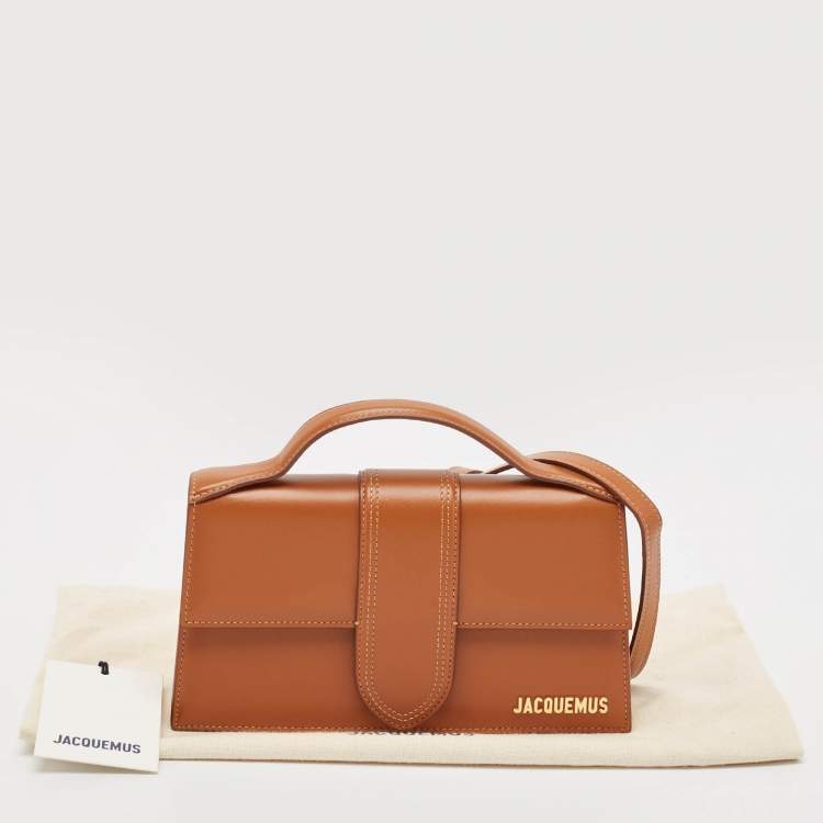 Pre Owned Jacquemus Brown Leather Le Grand Bambino Top Handle Bag