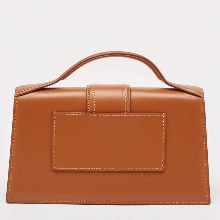 Pre Owned Jacquemus Brown Leather Le Grand Bambino Top Handle Bag