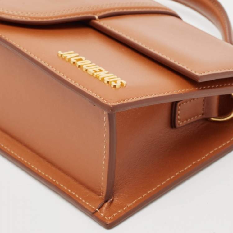 Pre Owned Jacquemus Brown Leather Le Grand Bambino Top Handle Bag