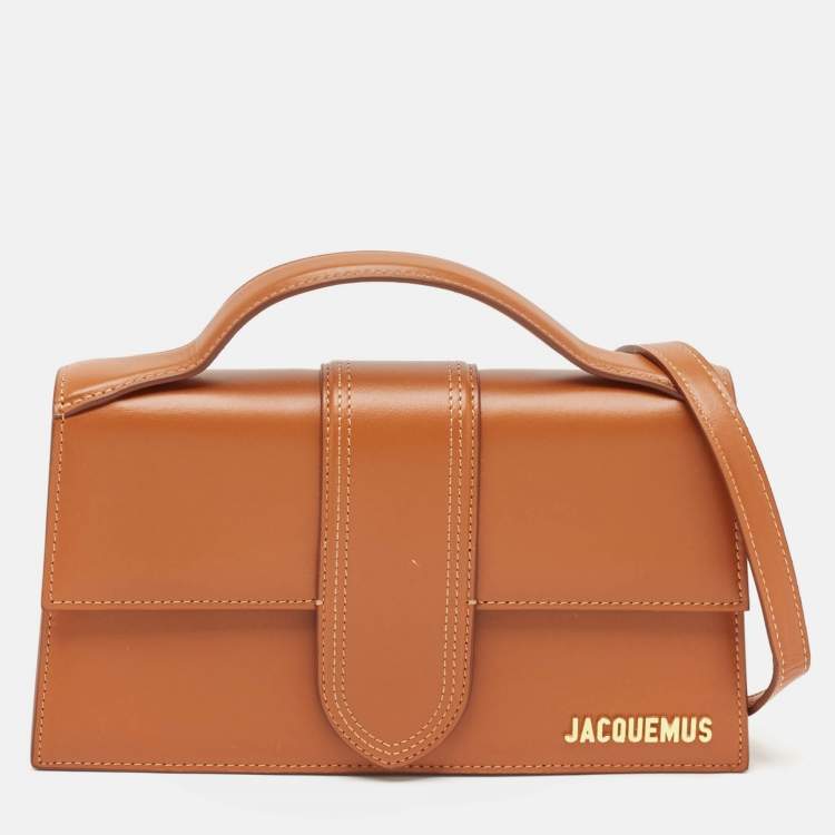 Pre Owned Jacquemus Brown Leather Le Grand Bambino Top Handle Bag