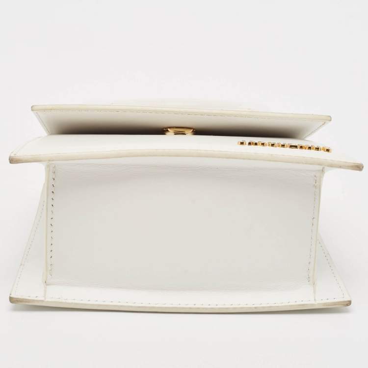 Pre Owned Jacquemus White Leather Le Chiquito Moyen Top Handle Bag