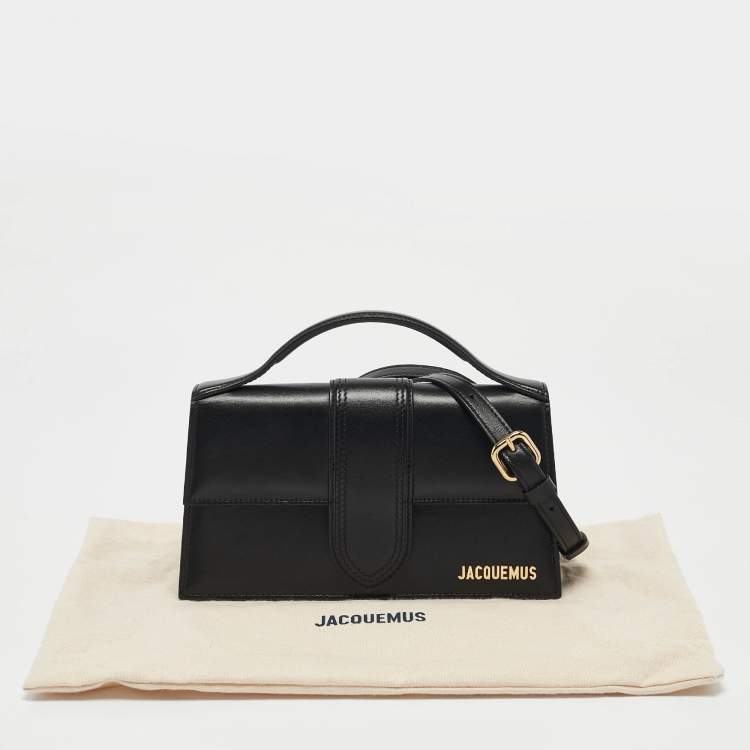 Pre Owned Jacquemus Black Leather Le Grand Bambino Top Handle Bag
