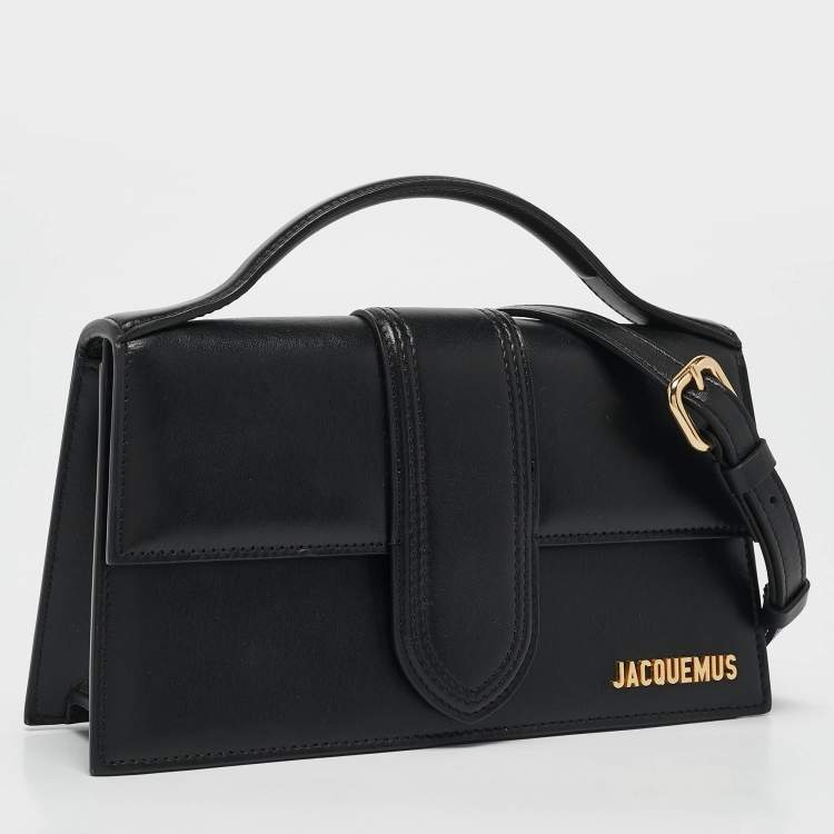 Pre Owned Jacquemus Black Leather Le Grand Bambino Top Handle Bag