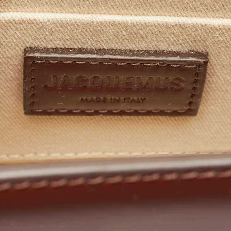 مملوكة مسبقًا Jacquemus Dark Brown Leather Le Chiquito Moyen Cordao Top Handle Bag