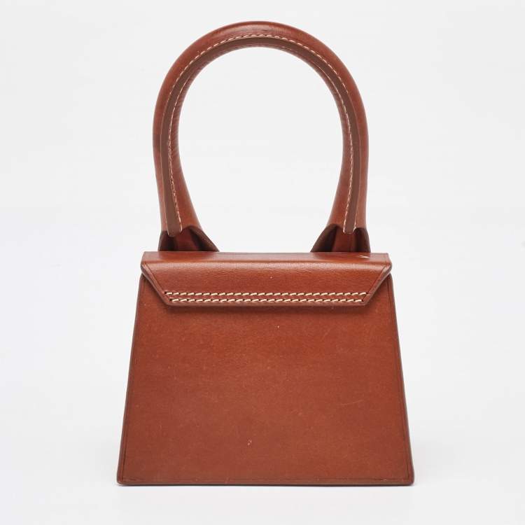 Pre Owned Jacquemus Brown Leather Mini Le Chiquito Top Handle Bag