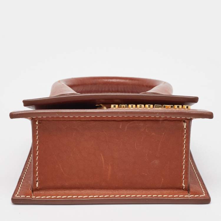 Pre Owned Jacquemus Brown Leather Mini Le Chiquito Top Handle Bag