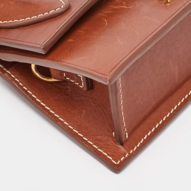 Pre Owned Jacquemus Brown Leather Mini Le Chiquito Top Handle Bag