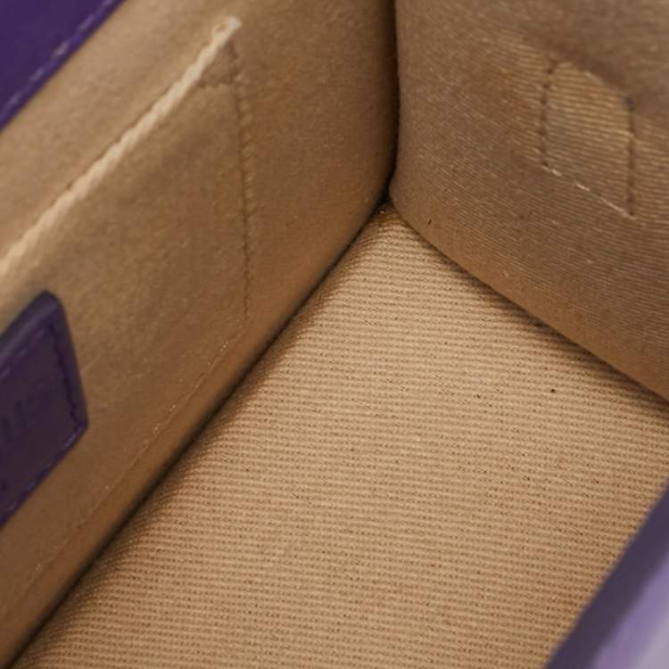 Pre Owned Jacquemus Purple Leather Le Chiquito Noeud Top Handle Bag