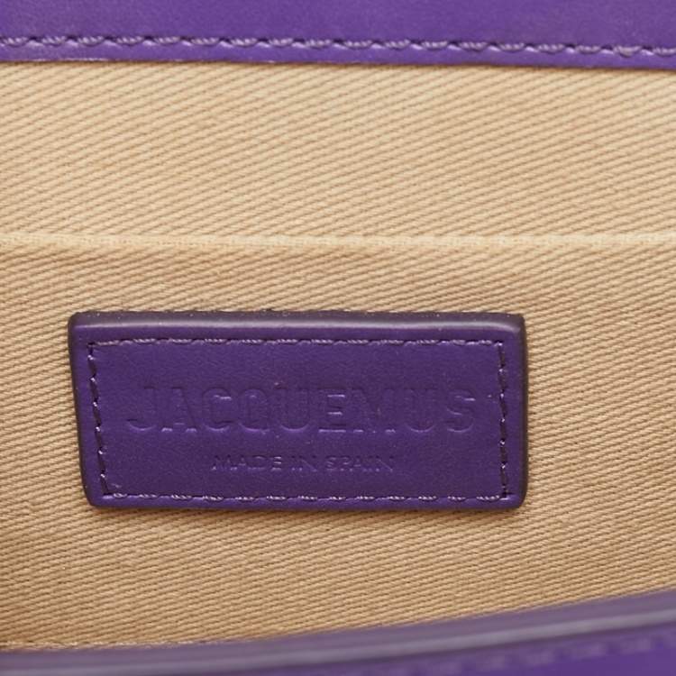 Pre Owned Jacquemus Purple Leather Le Chiquito Noeud Top Handle Bag