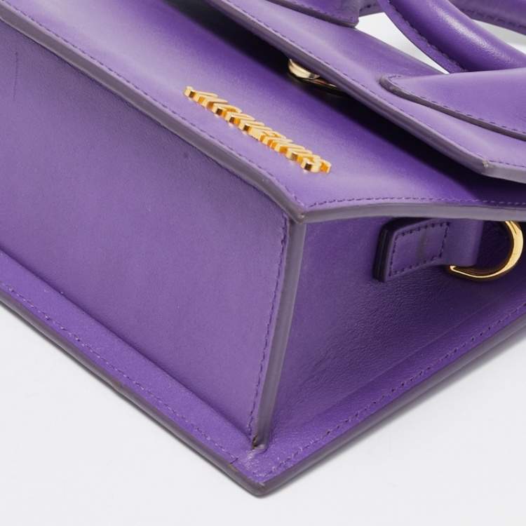 Pre Owned Jacquemus Purple Leather Le Chiquito Noeud Top Handle Bag