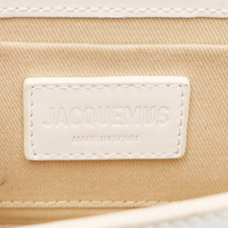Pre Owned Jacquemus White Leather Long Le Chiquito Top Handle Bag