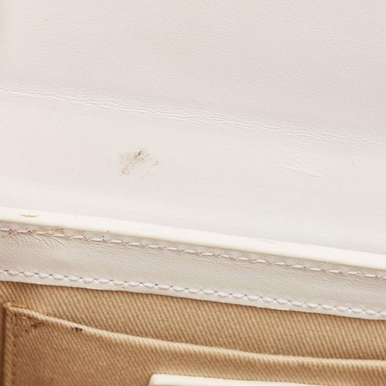 Pre Owned Jacquemus White Leather Long Le Chiquito Top Handle Bag