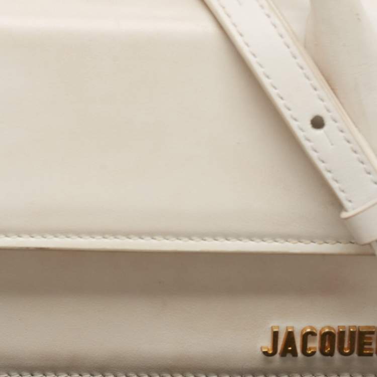 Pre Owned Jacquemus White Leather Long Le Chiquito Top Handle Bag