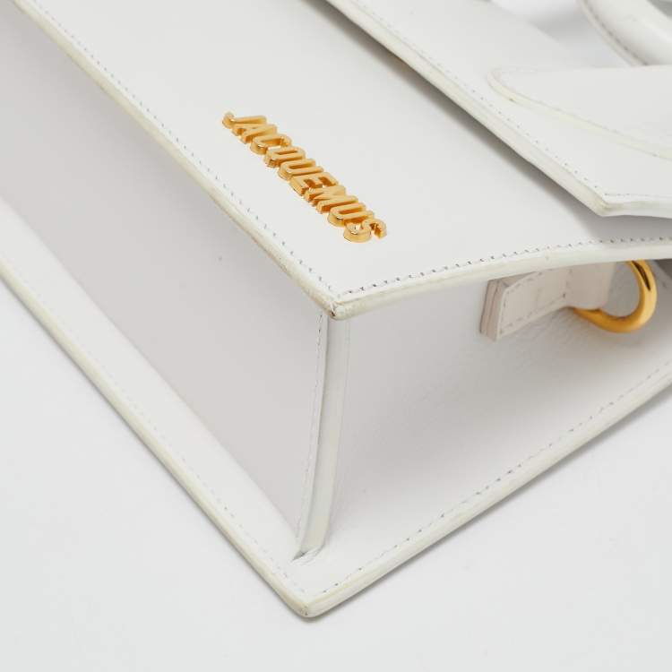 Pre Owned Jacquemus White Leather Le Chiquito Noeud Top Handle Bag