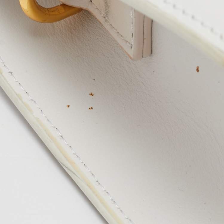 Pre Owned Jacquemus White Leather Le Chiquito Noeud Top Handle Bag