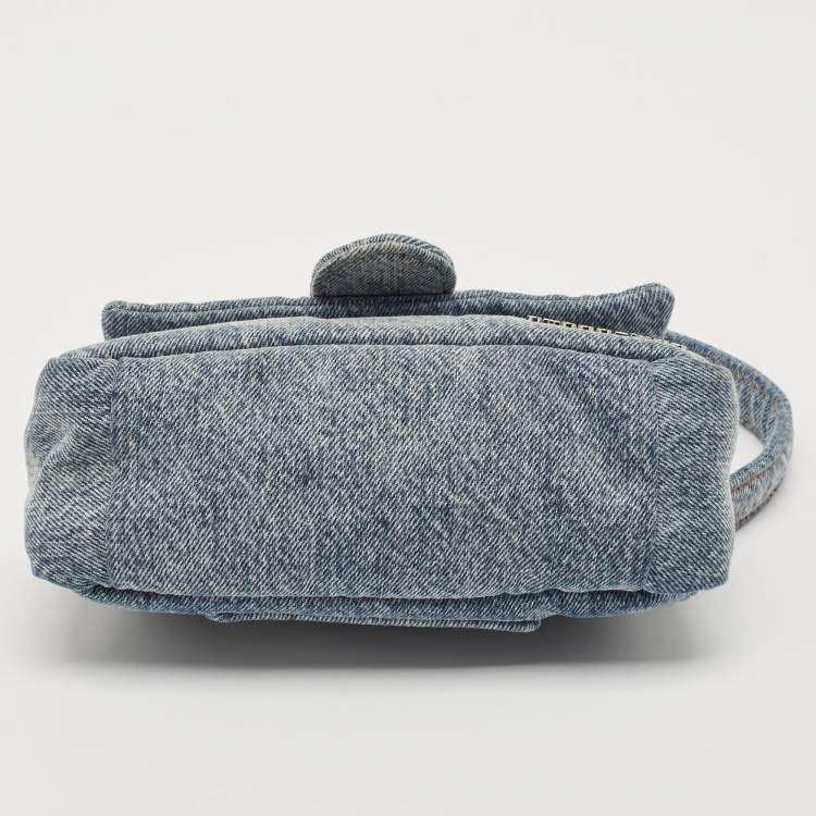 Pre Owned Jacquemus Blue Denim Le Petit Bambimou Shoulder Bag